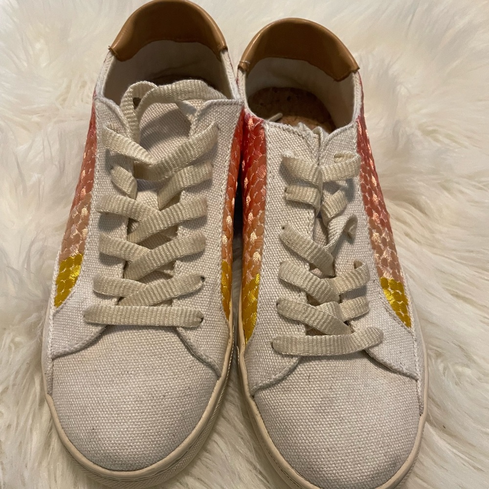Soludos Canvas Pink And Yellow Stitching